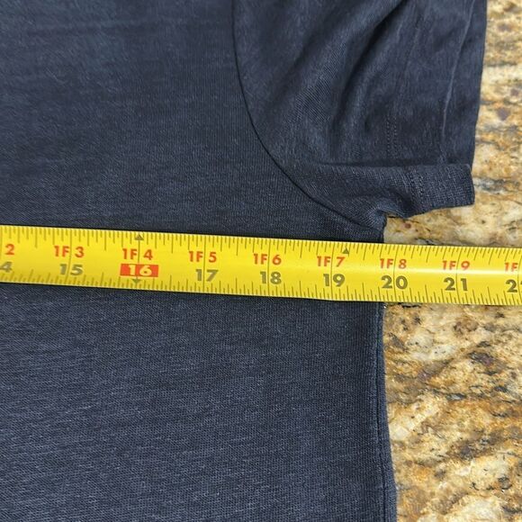 Vince Navy Blue Linen Short Sleeve Crew Neck T-Shirt Size L - Picture 7 of 8